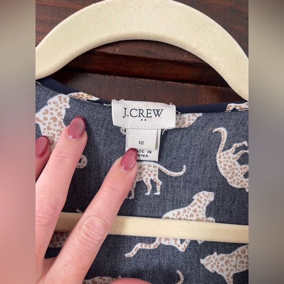 J.Crew Dress | Navy Leopard Size 12 - Picture 6 of 6